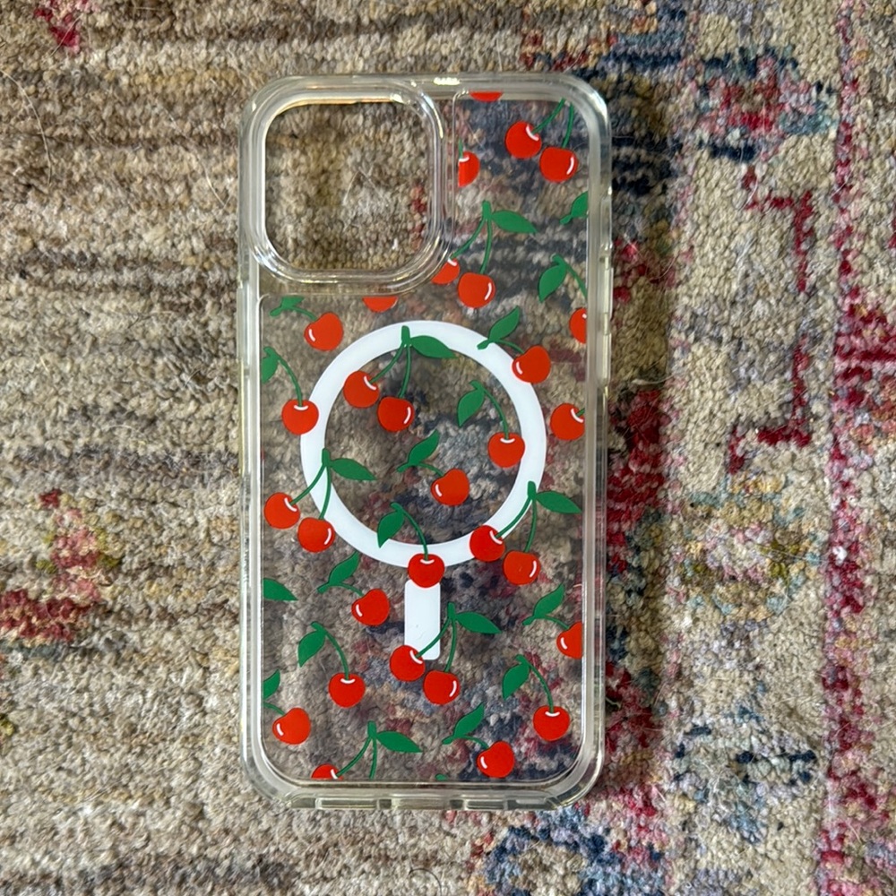OtterBox Clear Case with Red Cherry Design